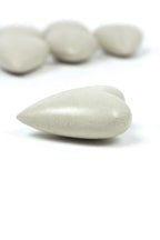 SET OF SIX HAND CARVED STONE HEARTS- WHITE