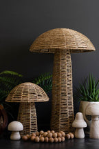 Set of 2 Woven Seagrass Mushrooms