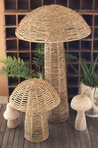 Set of 2 Woven Seagrass Mushrooms
