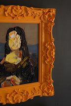 SET OF THREE FRAMED ACRYLIC PORTRAIT PAINTINGS