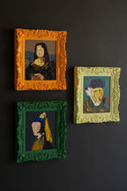SET OF THREE FRAMED ACRYLIC PORTRAIT PAINTINGS