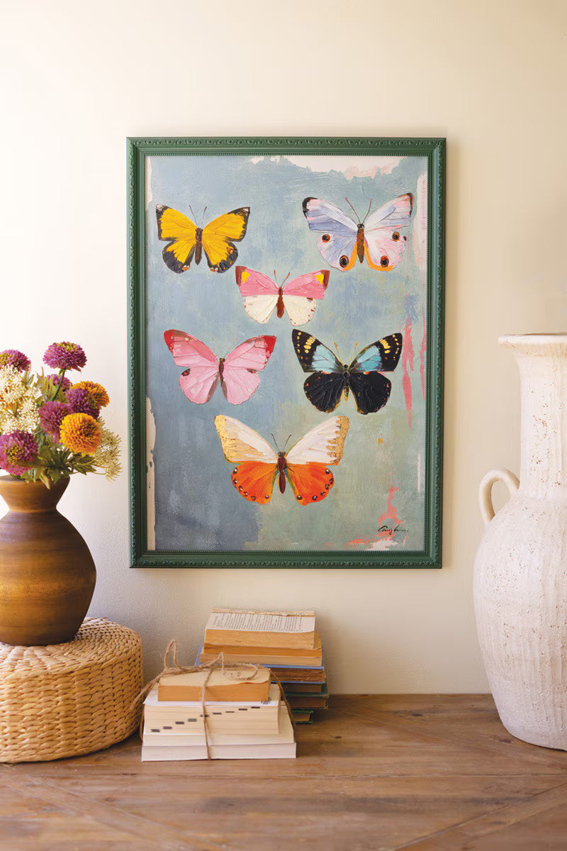 FRAMED BUTTERFLY PAINTING