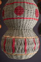 Sage Green Recycled Paper Rope and Iron Pendant Light