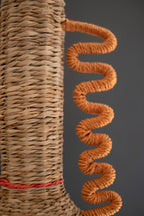Recycled Paper Rope and Iron Pendant Light with Squiggle Detail