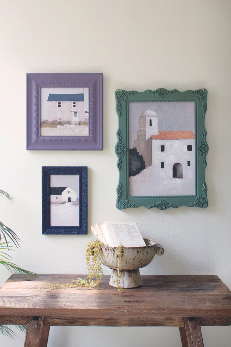 Set of 3 Framed Architectural Houses Paintings
