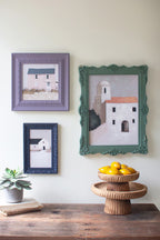 Set of 3 Framed Architectural Houses Paintings