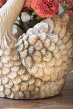 Faux Concrete Swan Planter