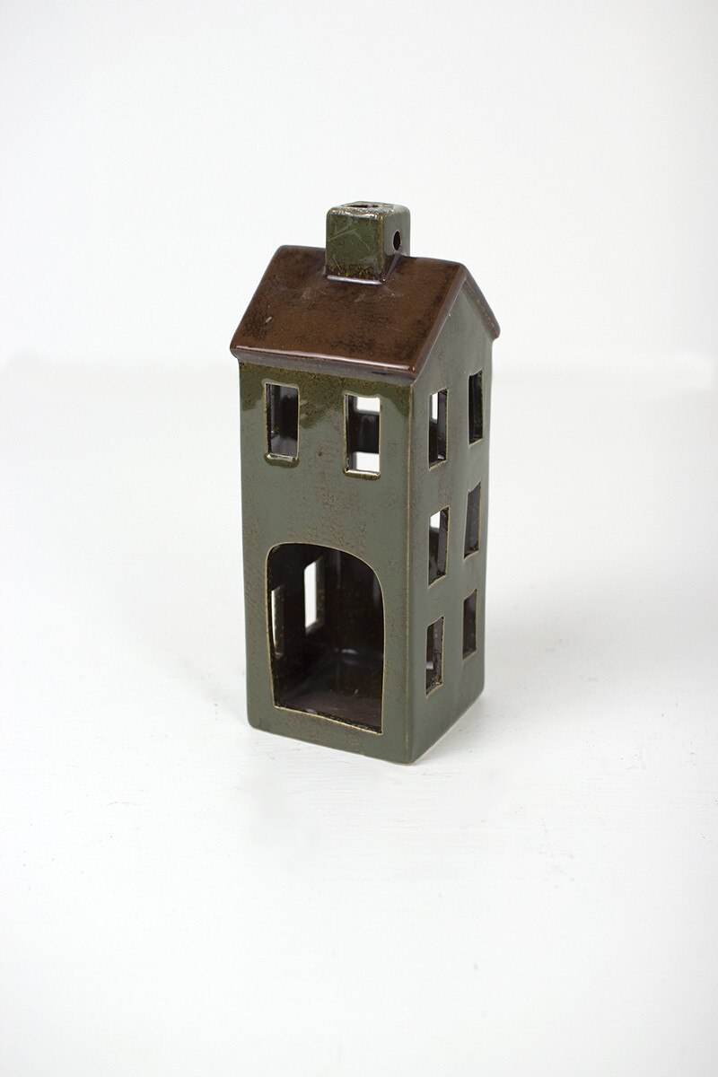 Set of 6 Colorful Ceramic Village
