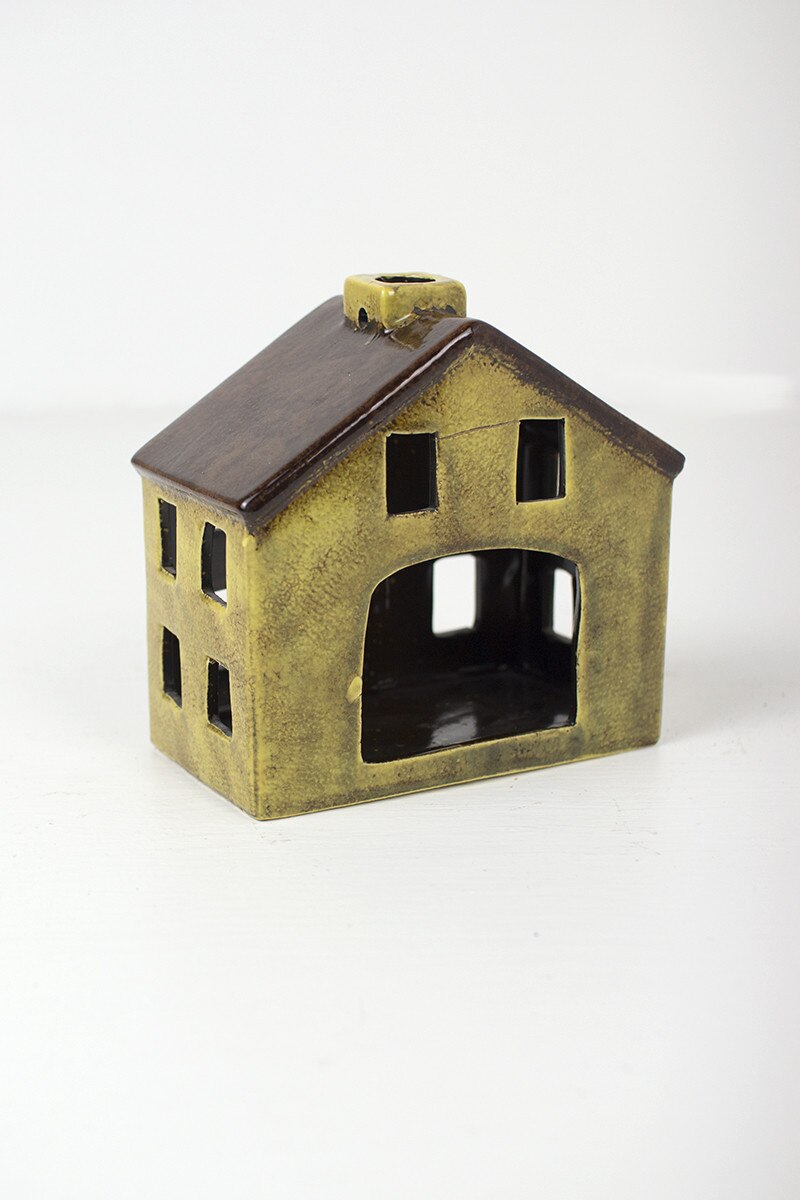 Set of 6 Colorful Ceramic Village