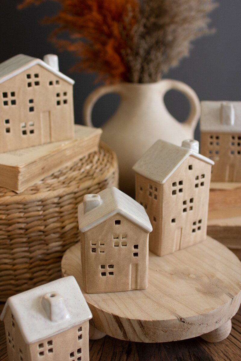 Set of 5 Ceramic House Luminaries