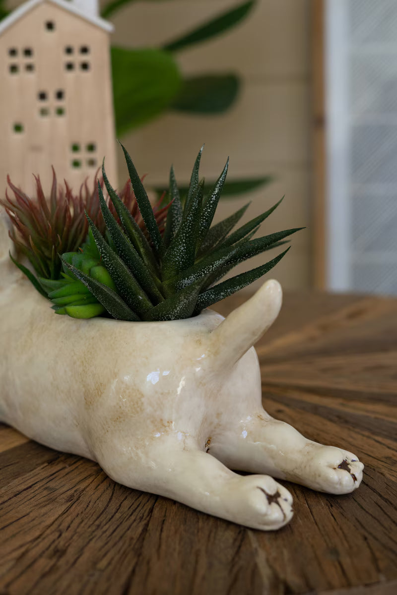 CERAMIC BULL TERRIER PLANTER