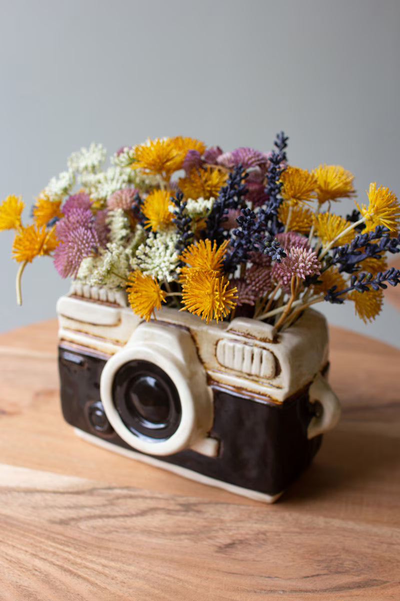 CERAMIC CAMERA PLANTER