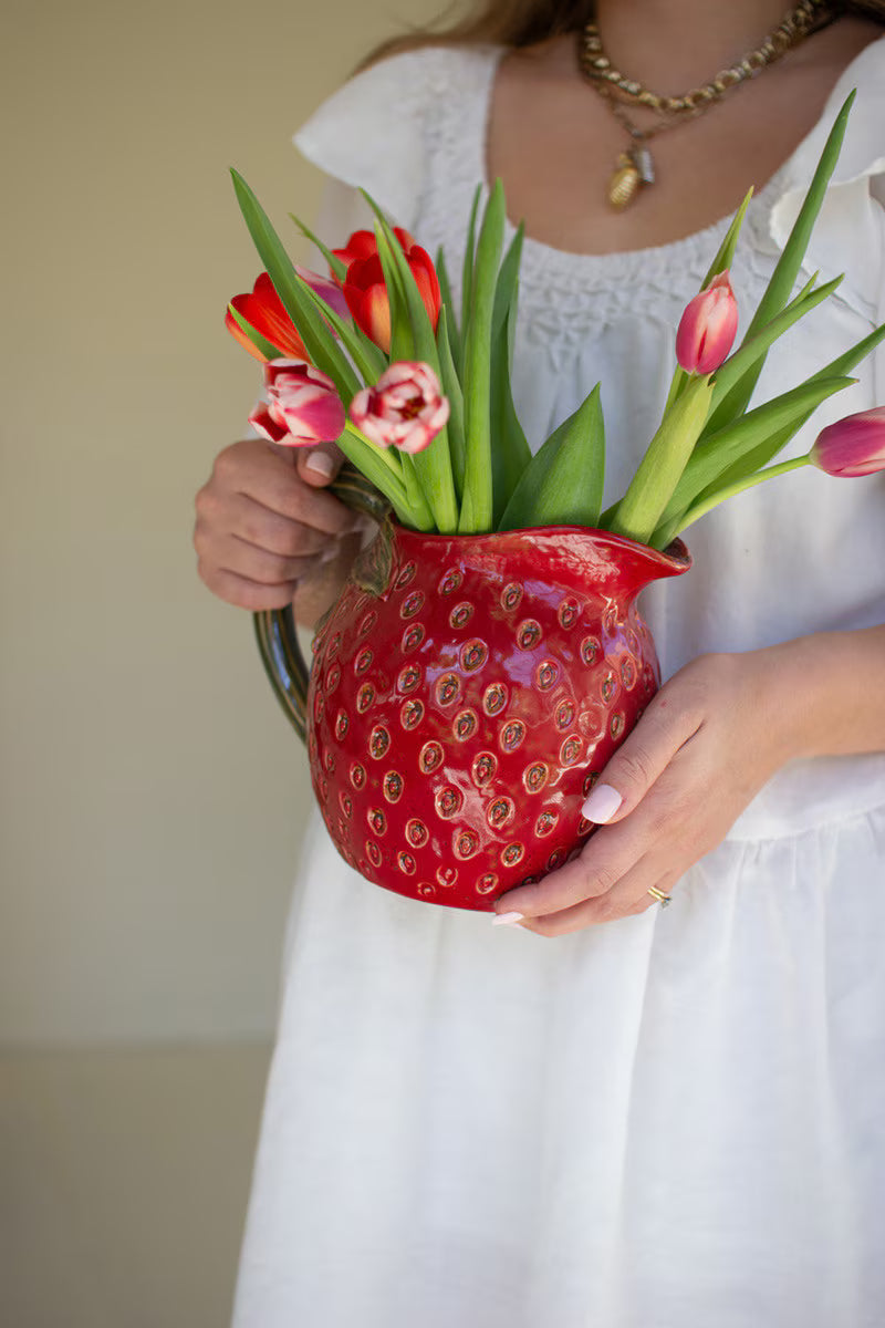 Ceramic Strawberry Pitcher
