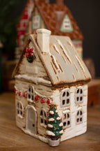 Set of 4 Ceramic Christmas Village