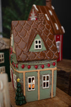 Set of 4 Ceramic Christmas Village