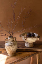 Rustic Ceramic Urn with Two Handles