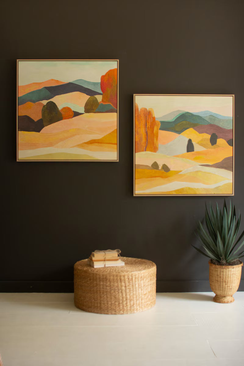 Set of 2 Framed Landscapes Paintings