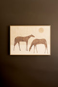 Framed Two Horses with Sun Paintings
