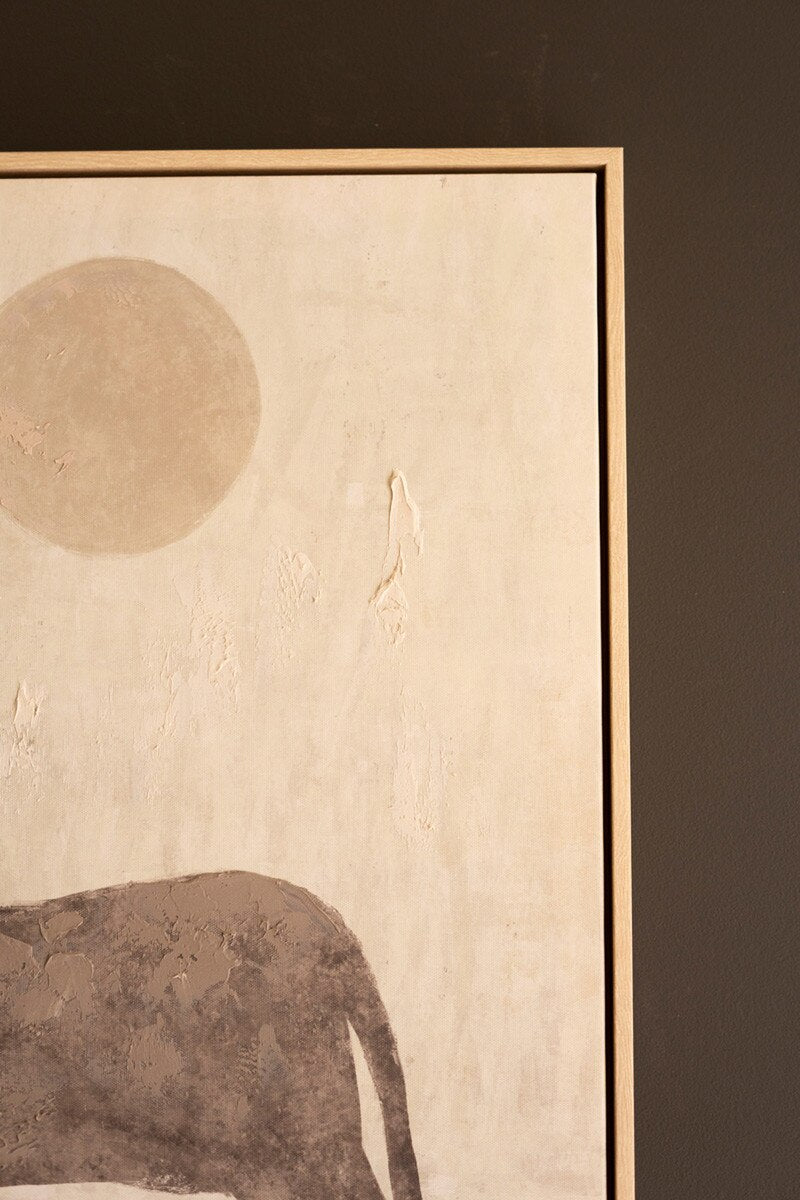 Framed Two Horses with Sun Paintings