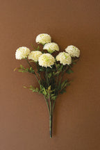 Bundle of 7 Artificial White Ball Dahlias