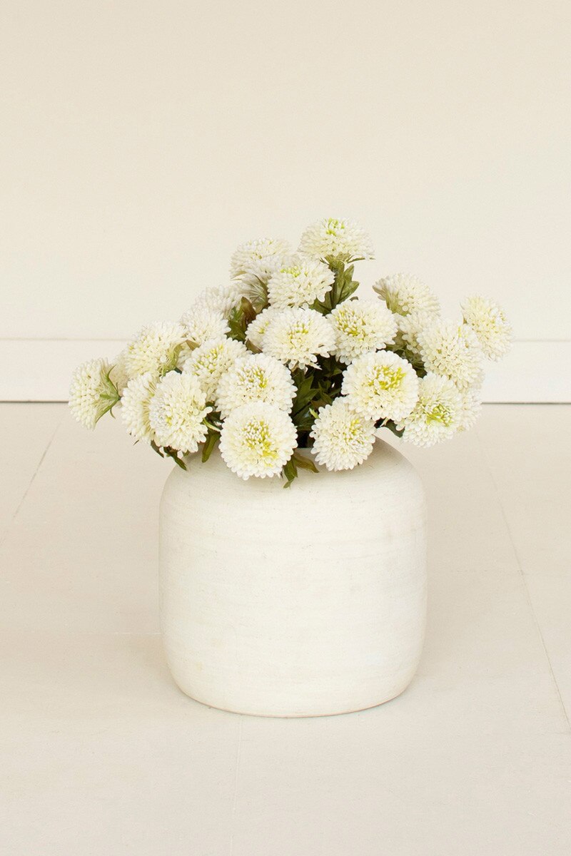 Bundle of 7 Artificial White Ball Dahlias
