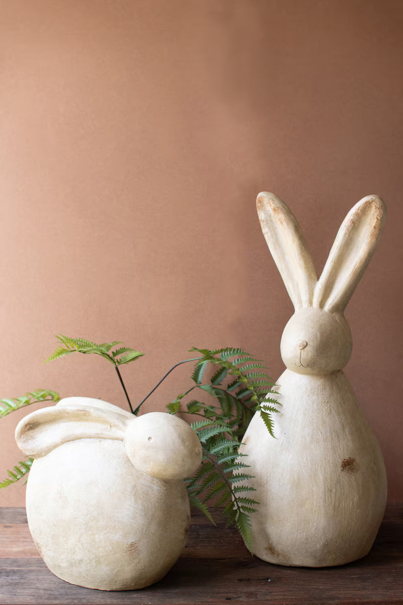 SET OF TWO RABBIT SCULPTURES