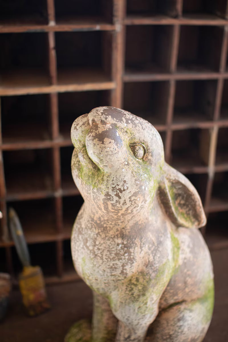 FAUX CONCRETE RABBIT - HEAD UP