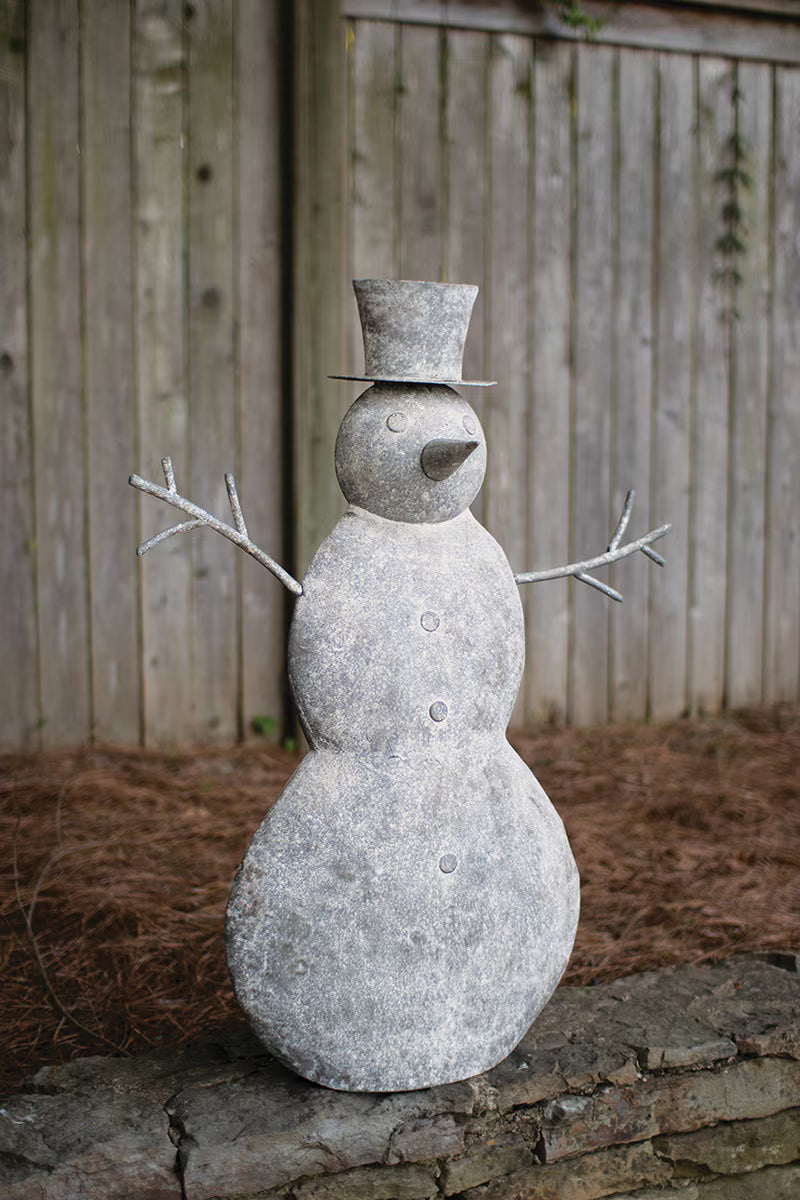 RUSTIC METAL SNOWMAN