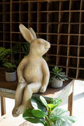LARGE FAUX CONCRETE RABBIT SHELF SITTER