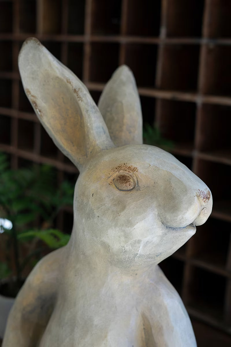 LARGE FAUX CONCRETE RABBIT SHELF SITTER
