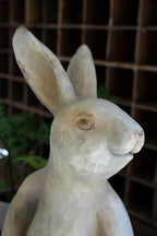 LARGE FAUX CONCRETE RABBIT SHELF SITTER