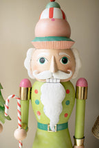 SET OF TWO LIFE SIZE PAINTED METAL NUTCRACKERS