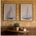 SET OF TWO FRAMED SAILBOAT PRINTS UNDER GLASS