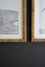 Set of 2 Framed Shore Bird Prints Under Glass
