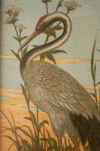 SET OF TWO FRAMED HERON PRINTS UNDER GLASS
