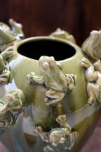 Ceramic Frogs and Snails Vase