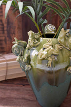 Ceramic Frogs and Snails Vase