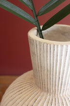 TALL STONE COMPOSITE FLUTED BULB VASE