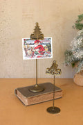 SET OF TWO CHRISTMAS TREE CARD CLIPS ON STANDS