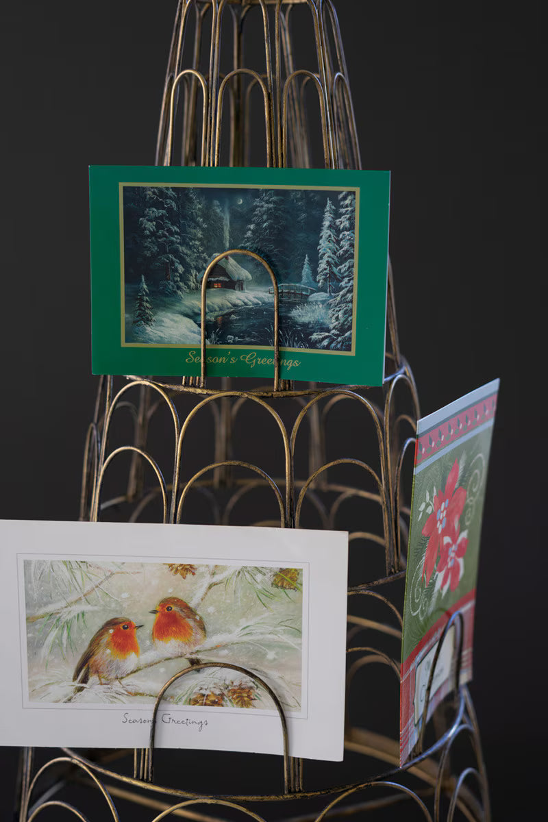 METAL CHRISTMAS TREE CARD HOLDER