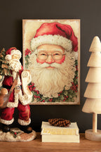 Vintage-Inspired Santa Painting on Burlap