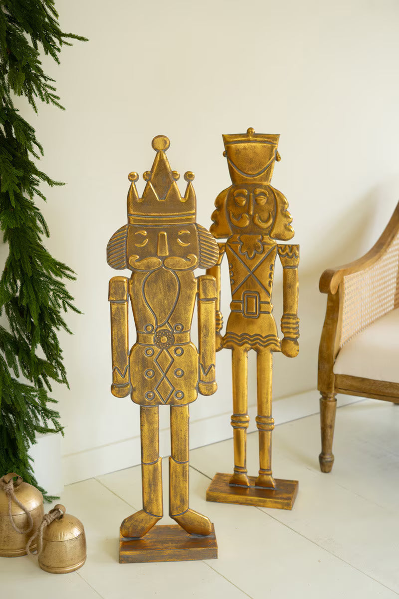 SET OF TWO ANTIQUE GOLD NUTCRACKERS
