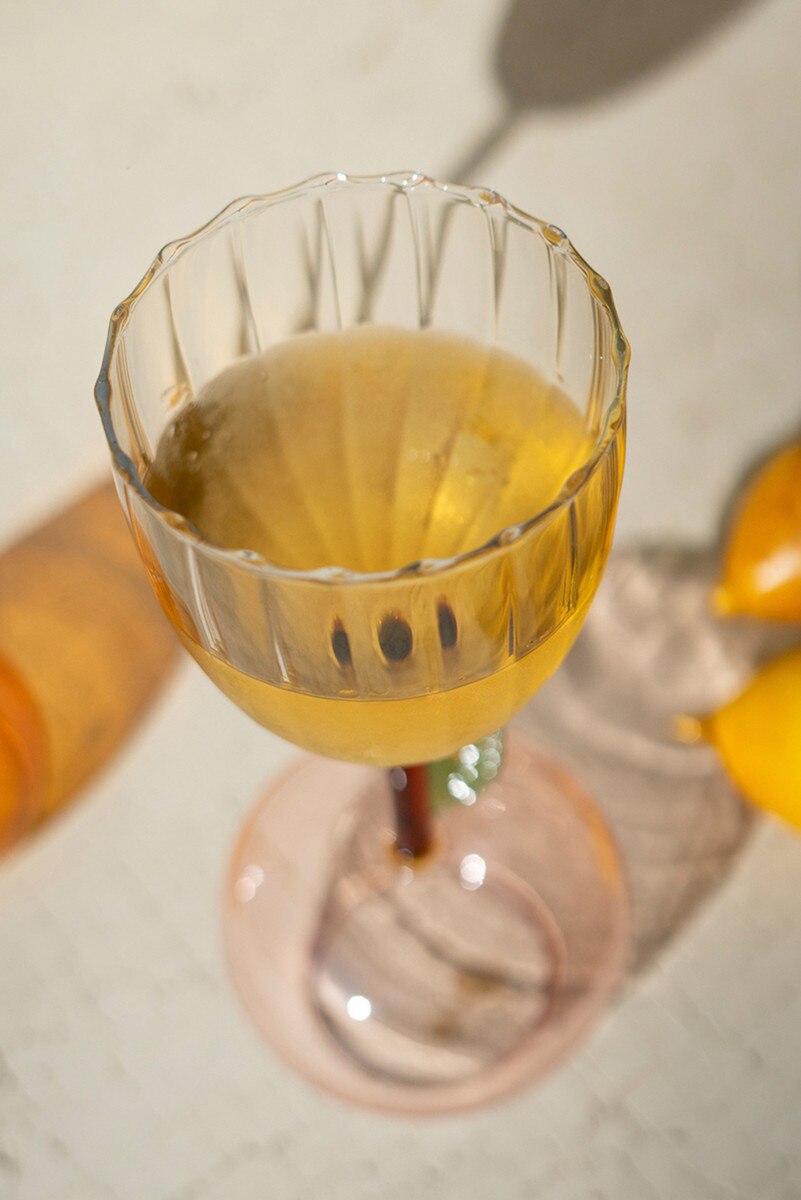 Wine Glass with Apple Base