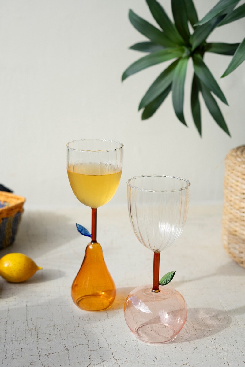 Wine Glass with Pear Base
