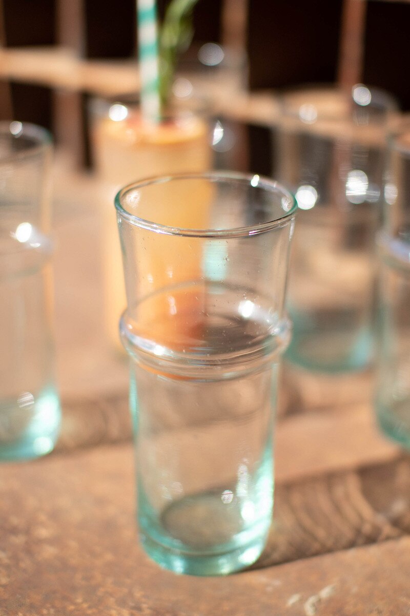 Tall Recycled Moroccan Style Tea Glass