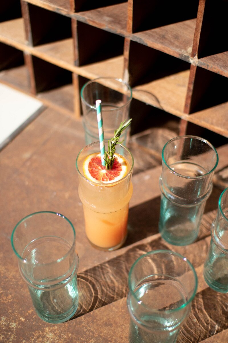 Tall Recycled Moroccan Style Tea Glass