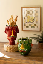 CERAMIC HEAD PLANTER - RED PEPPERS