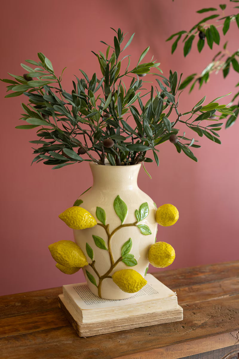 LARGE CERAMIC LEMONS VASE