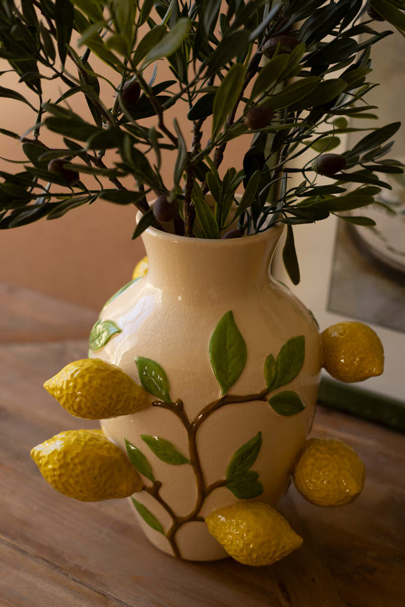 LARGE CERAMIC LEMONS VASE