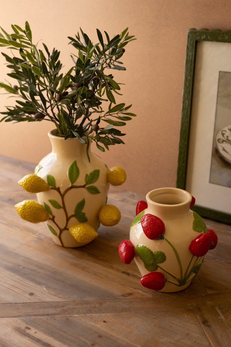 LARGE CERAMIC LEMONS VASE